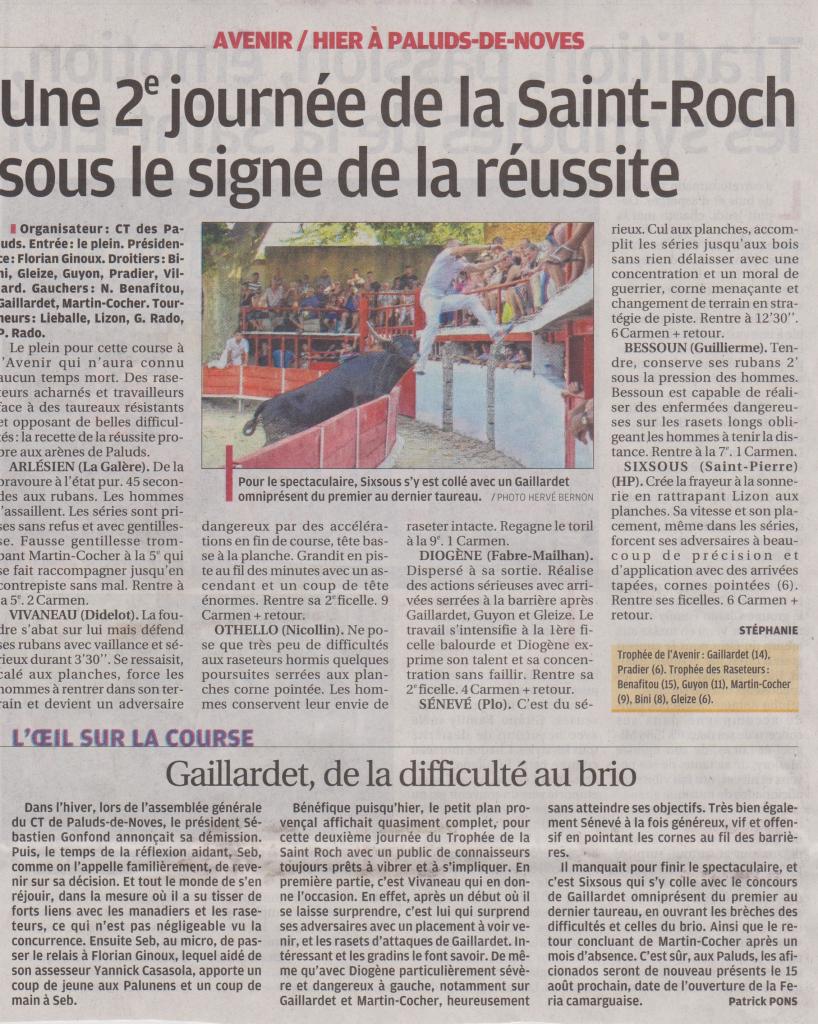 10 Aout 2014 ( la provence )