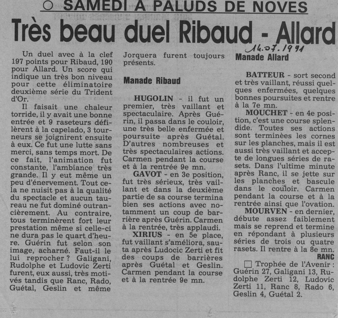 14 juillet 1991 ( la provence)