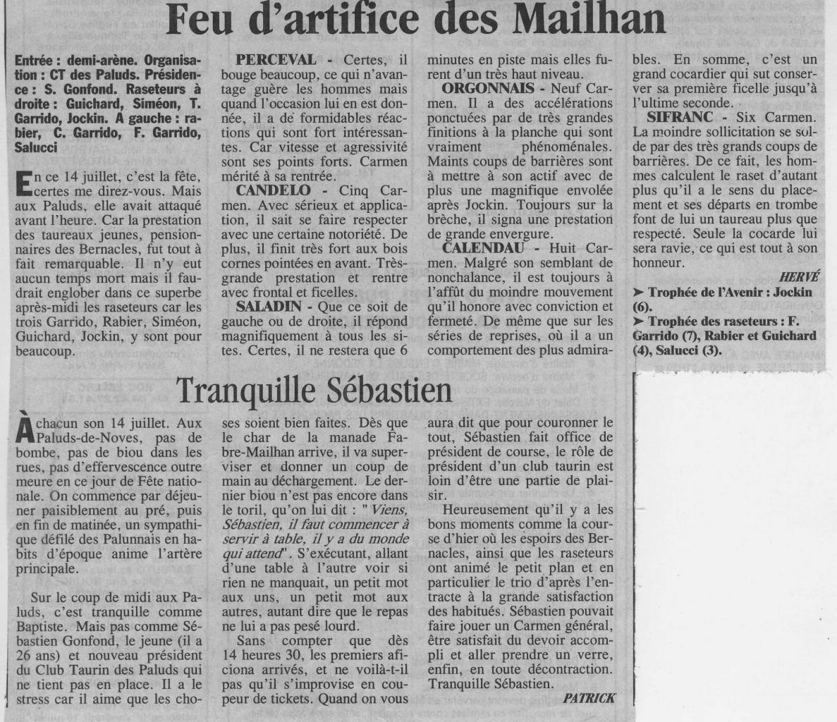 14 juillet 1999 ( la provence)