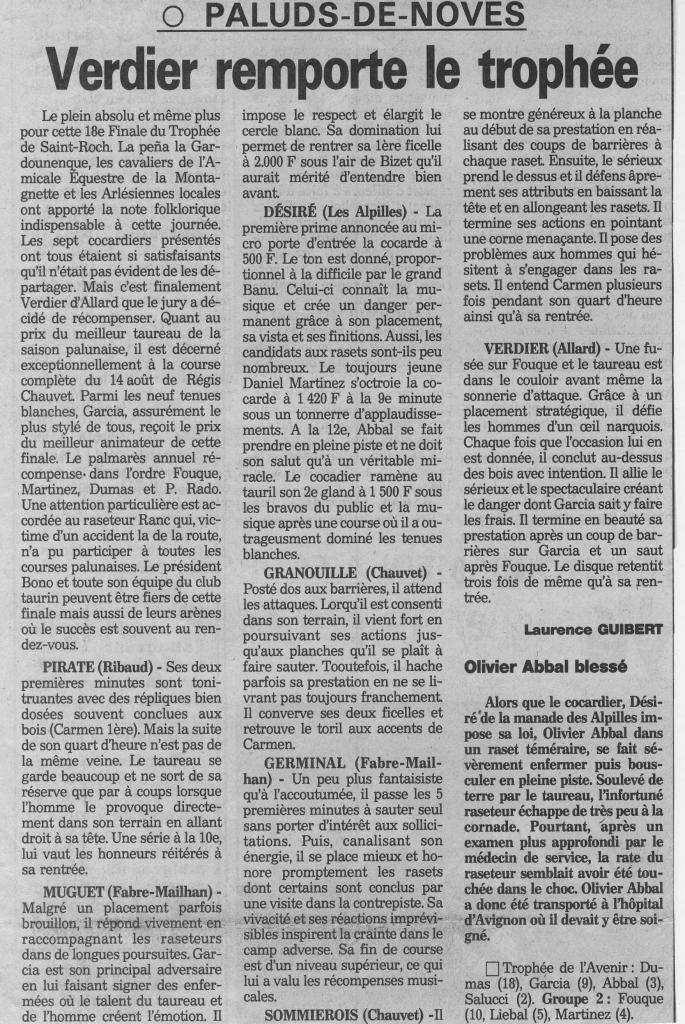 18 eme finale st roch 1994 ( la provence)