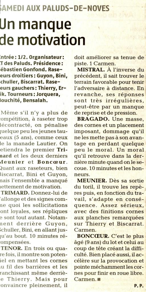 25 octobre 2008 ( La provence )