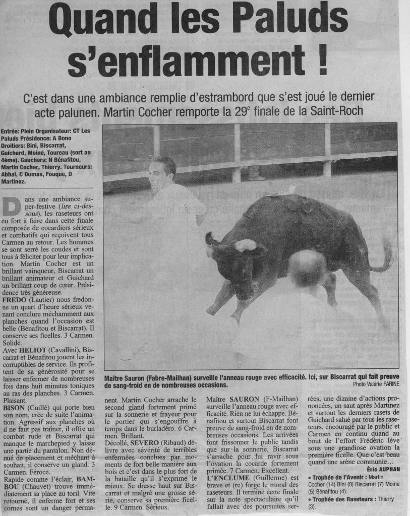 29 finale St Roch 04-09-2005 ( La Provence )