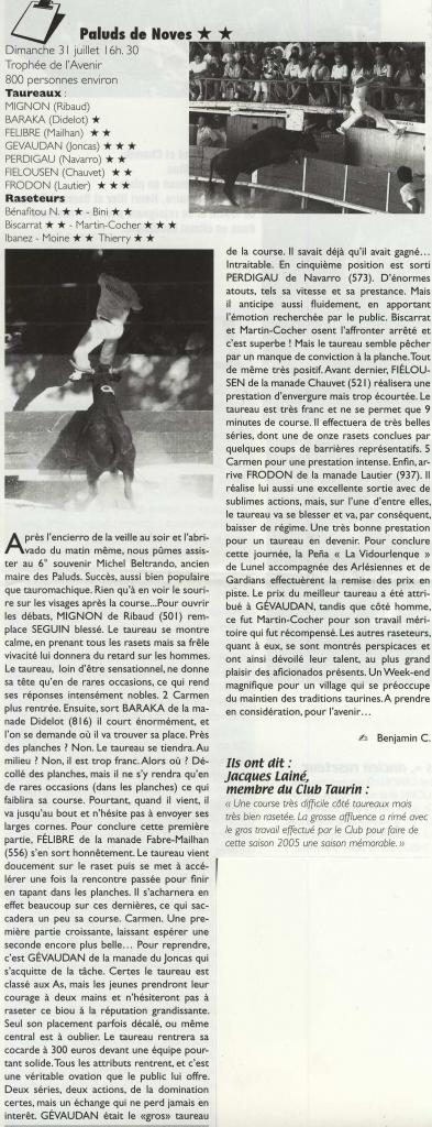31 juillet 2005 ( Le cocardier)