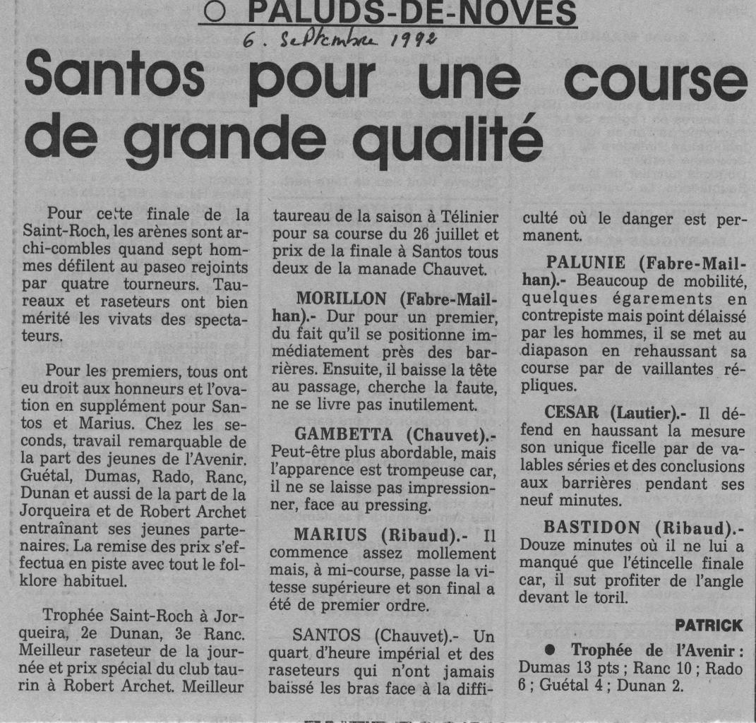 6 septembre 1992 ( la provence)