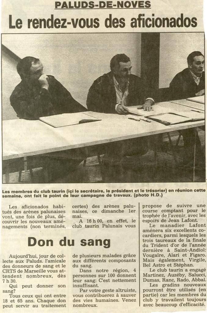 Annonce course Lafont 1 05 1994 ( la provence HD)