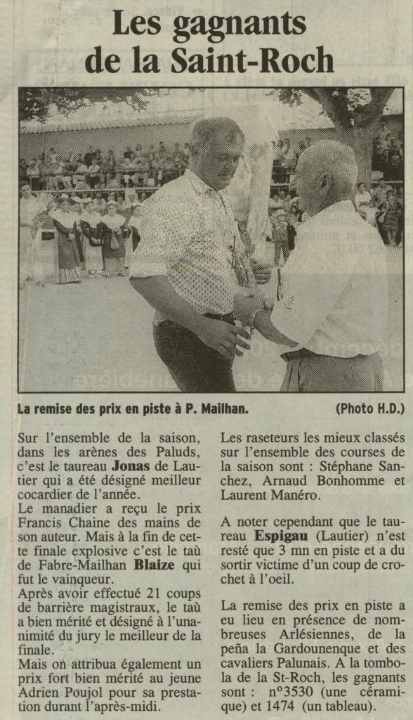 Blaise F Mailhan Vainqueur St Roch 2001