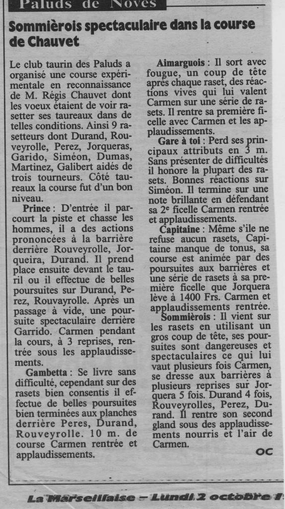 cloture temporada Chauvet 01 10 1995 ( la marseillaise)