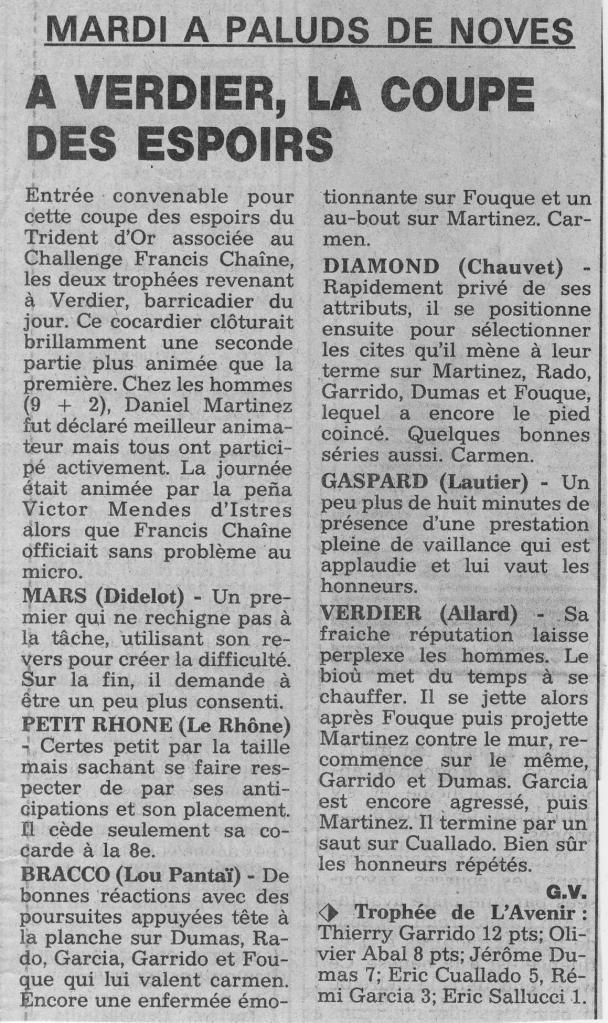 Coupe des espoirs 1994 (la provence)