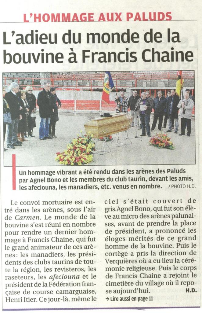 11 Fevrier 2011 Obseques Francis Chaine