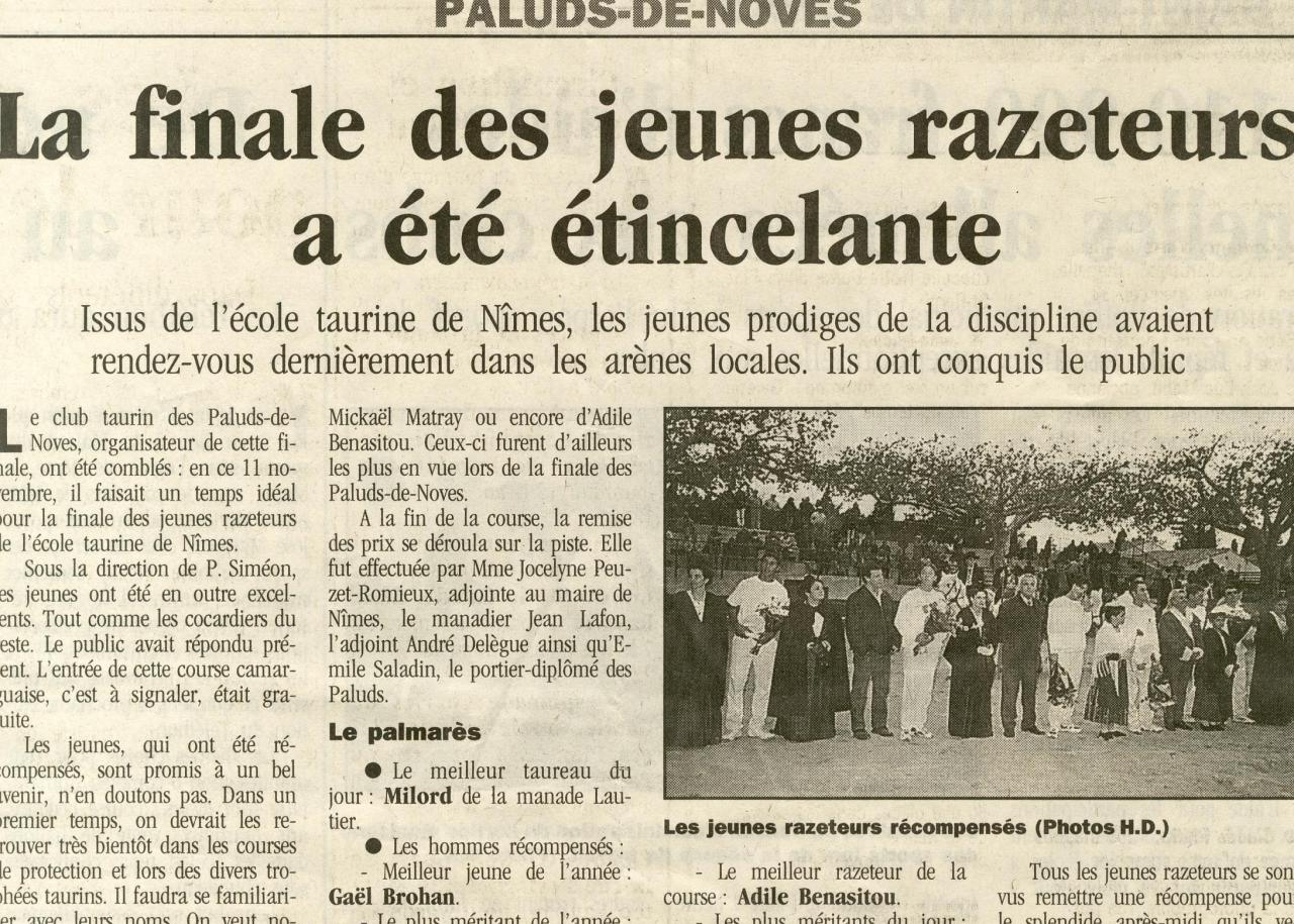 Finale Ecole de raseteurs de Nimes  1997