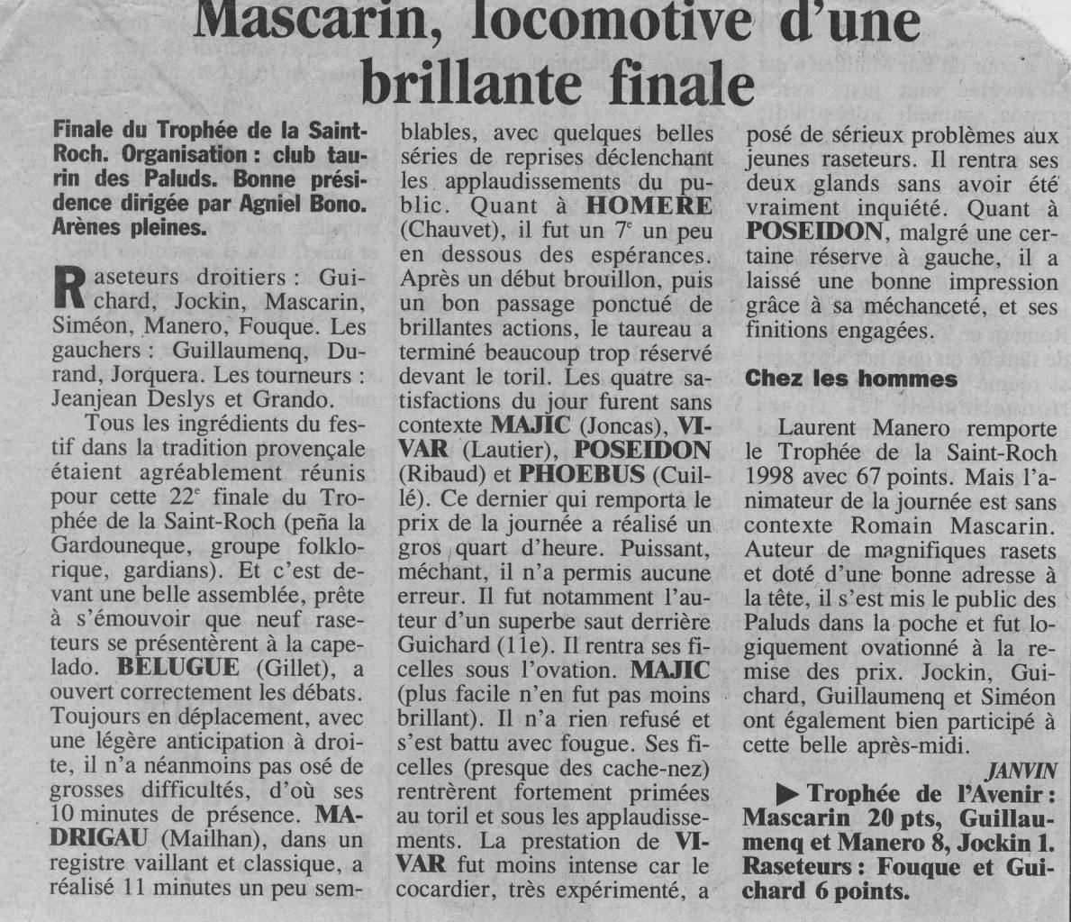 Finale st roch 1998 ( la provence)