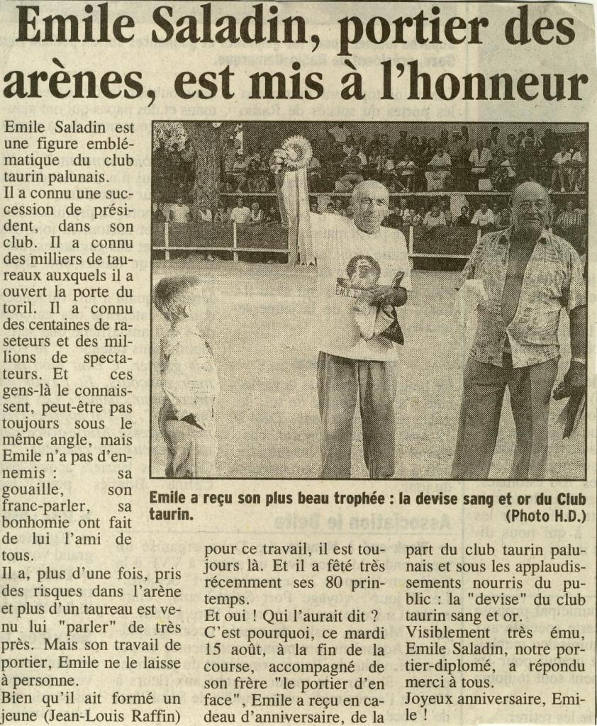 Hommage Emile Saladin 2000