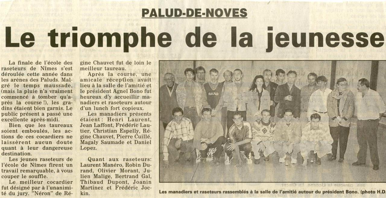 Octobre 1995 Finale ecole raseteurs de Nimes